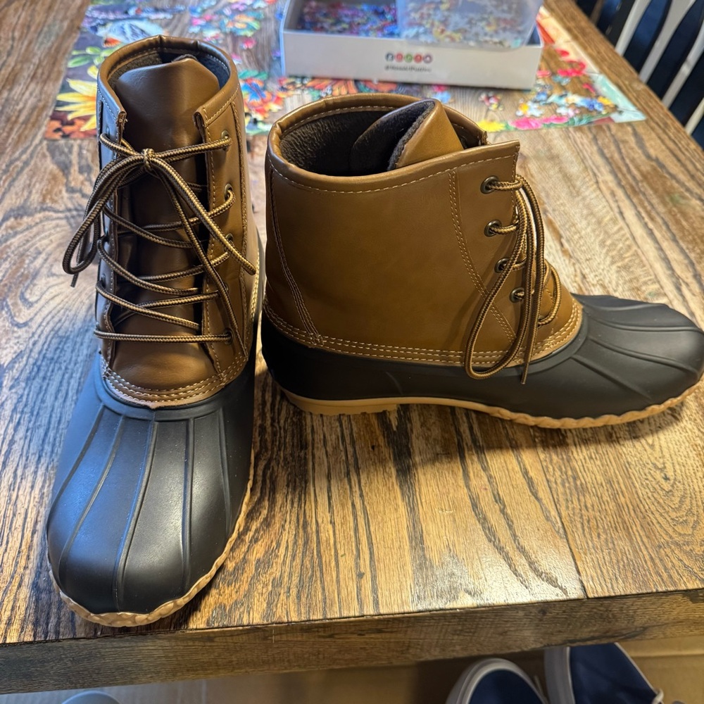 Saddlebred Duck Boots Tan Quinn Outdoor Rain Snow Men’s Size 11M Great Cond